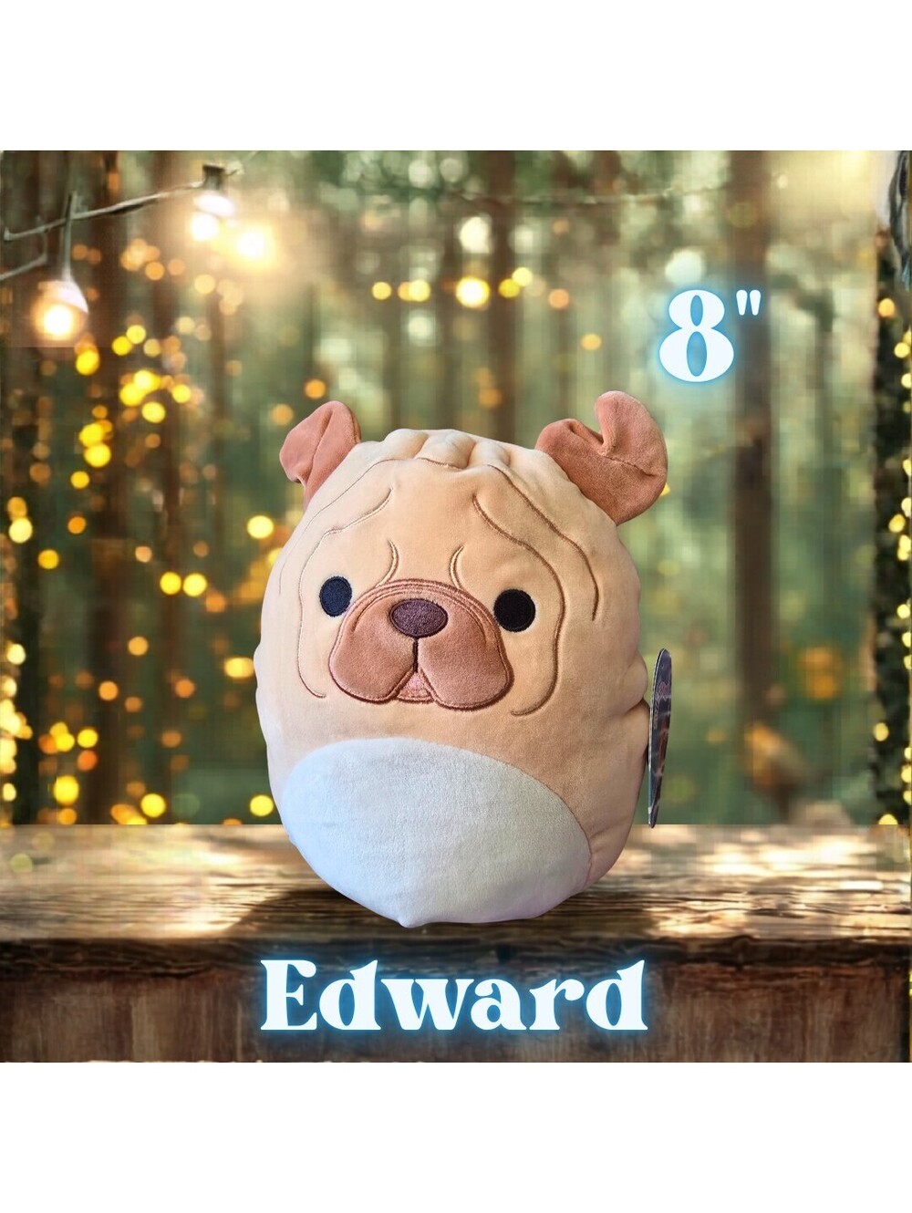 NWT Squishmallows Morton the Shar-Pei Dog 8"